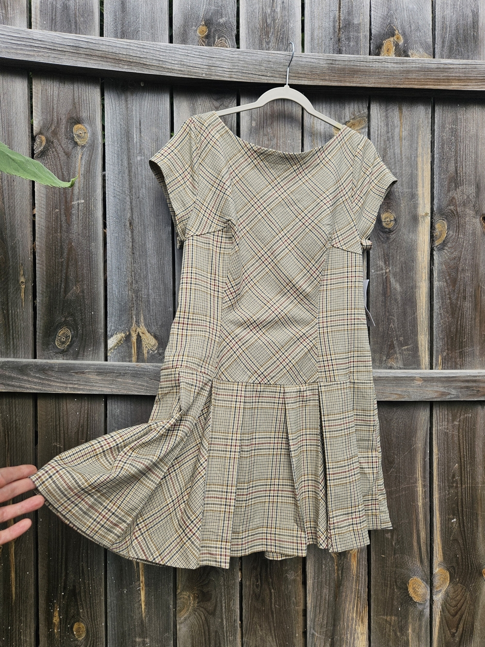 Urban Outfitters Plaid Pleated Dress Bow Open Back Academic School Girl NEW